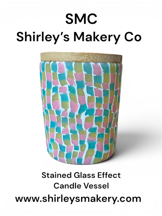 Stained Glass Effect Candle Vessel
